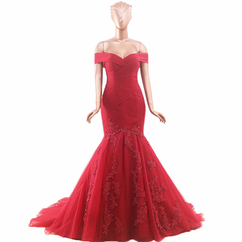 evening gowns red new luxury off shoulder mermaid evening dresses luxury