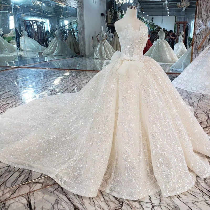 real luxury 3d flower lace bridal dress wedding dress