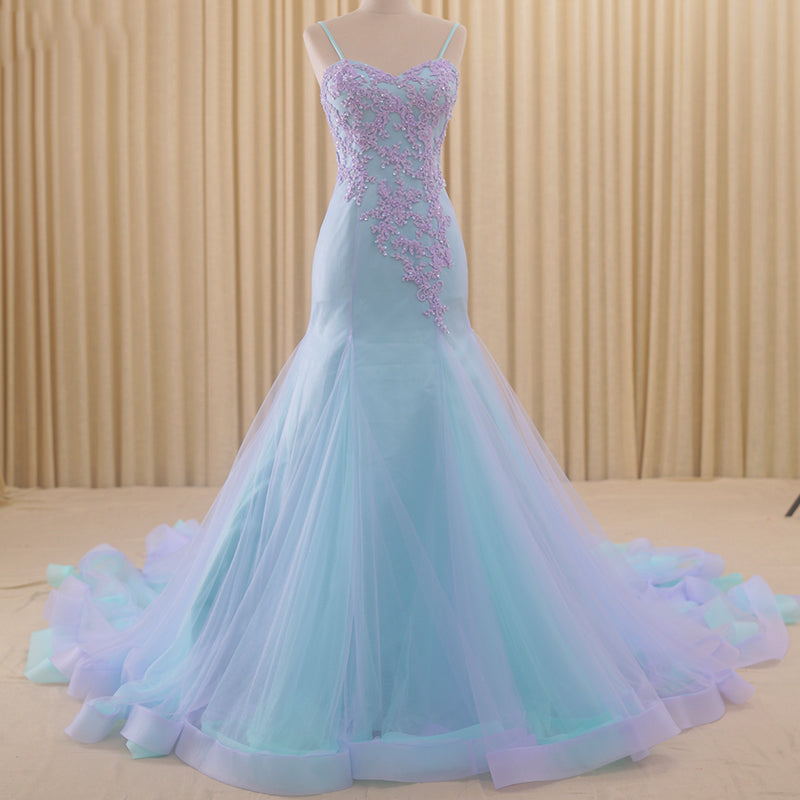 lace up back dress women long dresses with heavy applique sequin mermaid evening dresses - Image 7