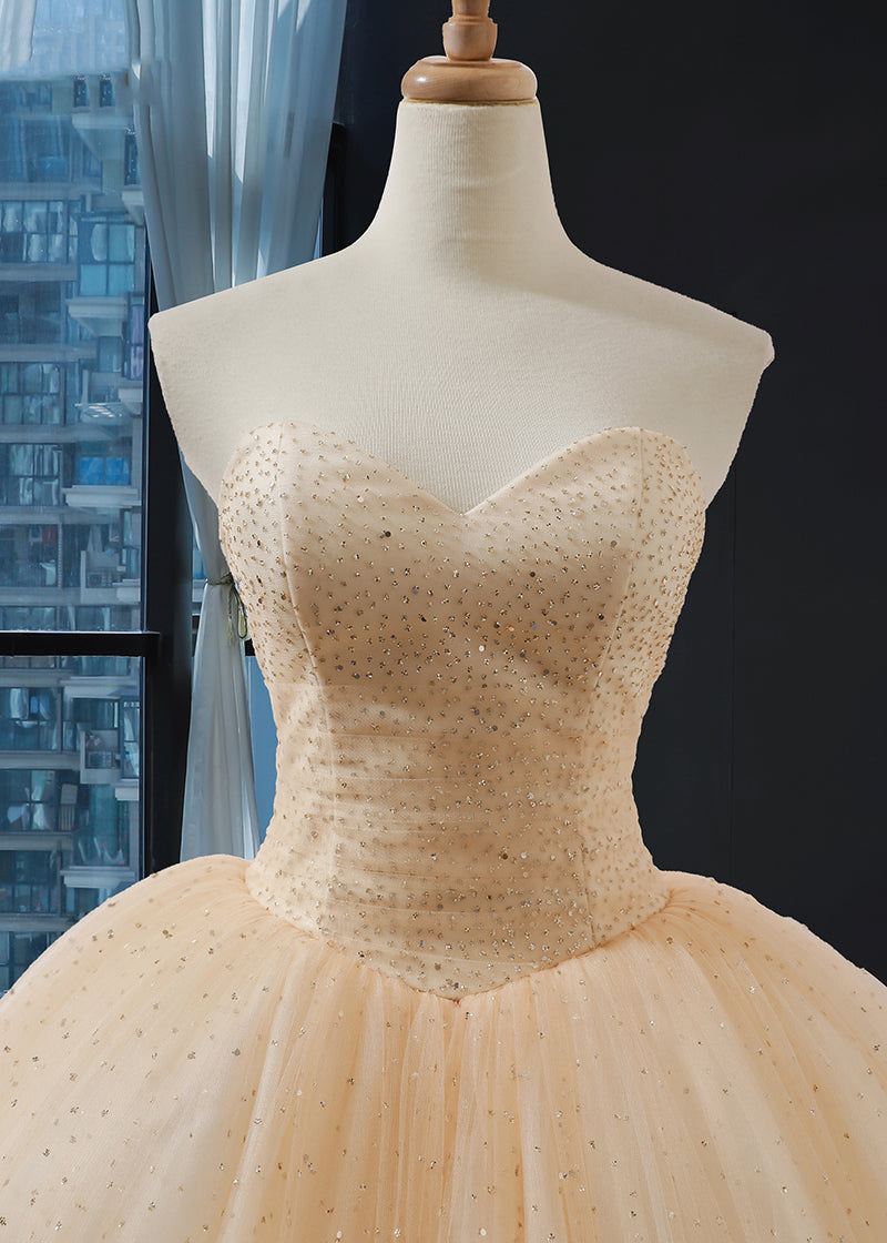 sweetheart long evening dress quinceanera dresses ball gown heavy beaded evening dresses - Image 3