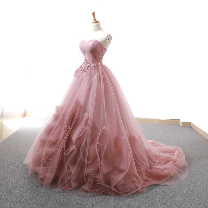 sweetheart ruffle pink lace dress patterns designer evening gowns dresses elegant evening party women vestidos fiesta - Image 9