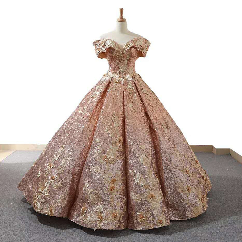 evening gown long dresses ladies party 3d beaded dresses gold evening gowns