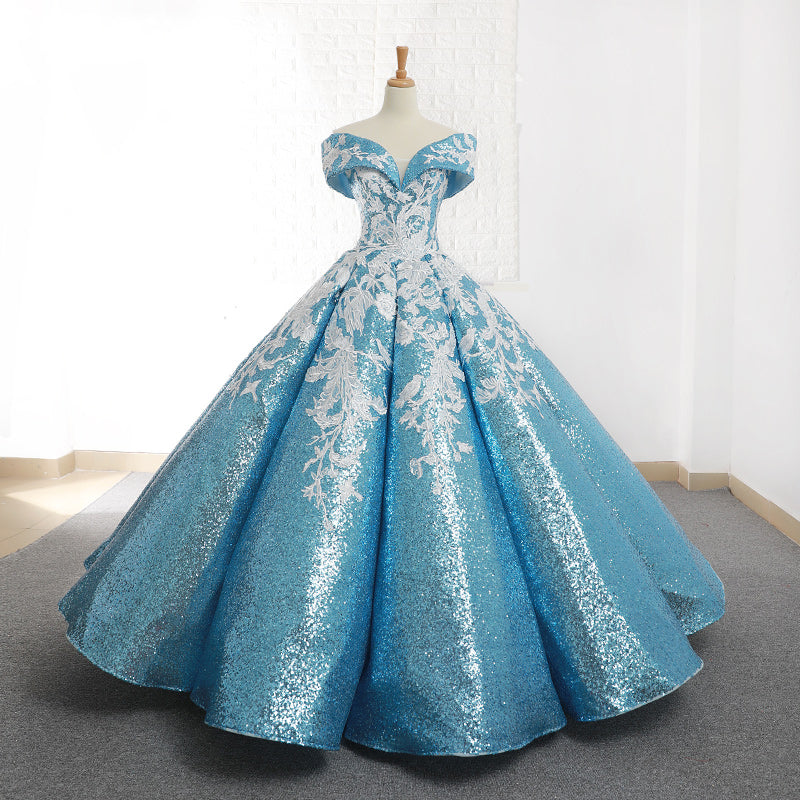 high quality off shoulder heavy applique luxury western ball gown evening dresses