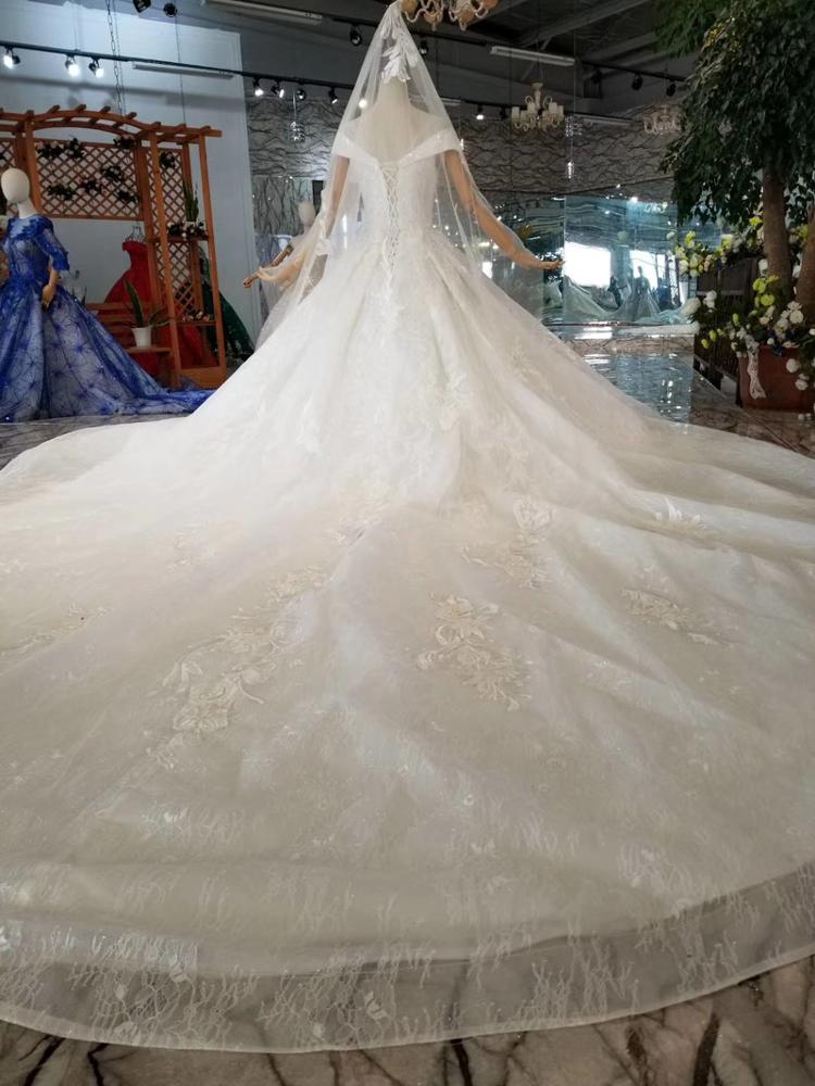 wedding dress short sleeves ball gowns with long veil - Image 8