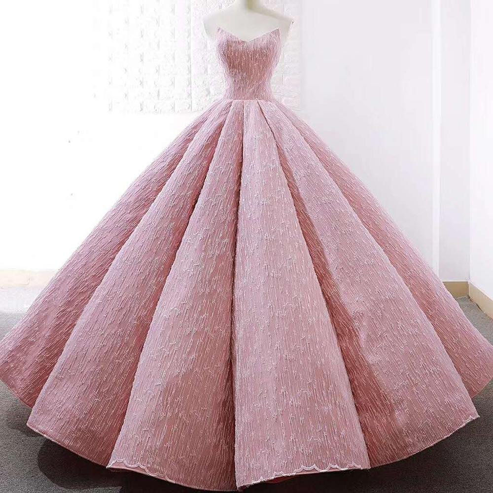 v neck pink dress pleat women lace up high quality long evening dress - Image 2
