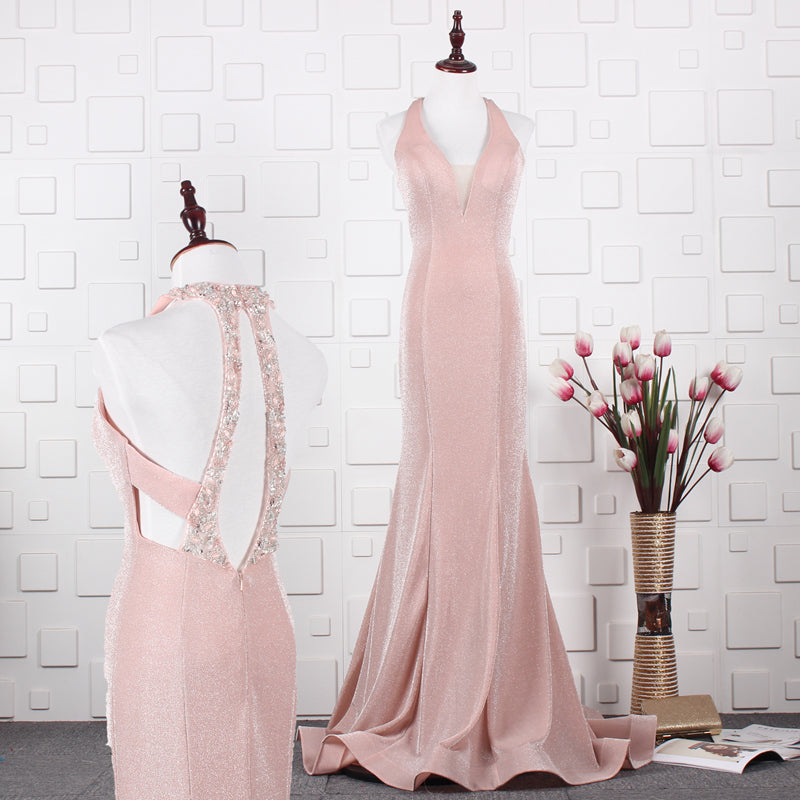 Luxury Deep V Neck Elegant Mermaid light purple evening gown - Image 4