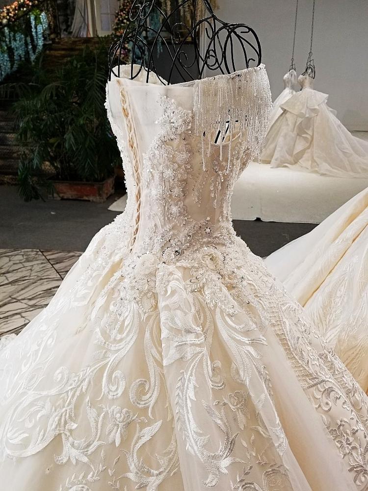 bohemian wedding gowns little train white wedding dress - Image 7