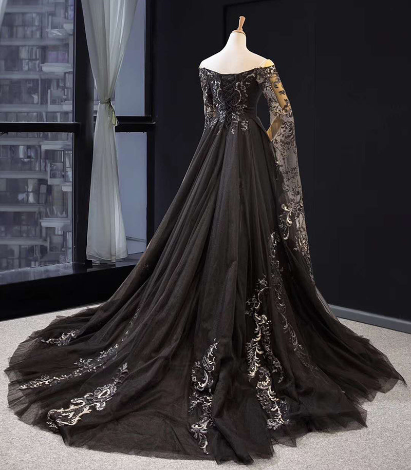 Black Prom Dress Evening Dresses 2019 Party Wear Gowns for Ladies V Neck Women Dresses - Image 7