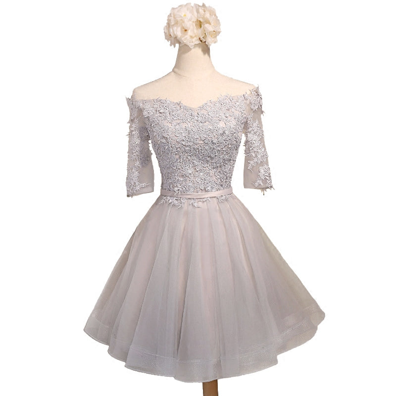 latest dress neck designs appliques pattern caramel lace bridesmaid dress