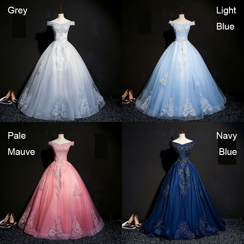 evening dress long light blue beaded puffy long bridesmaid prom dresses