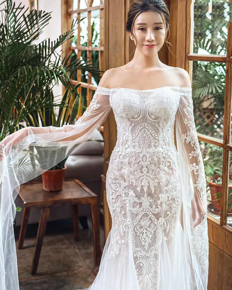 vintage beach factory direct elegant mermaid luxury wedding dress - Image 5