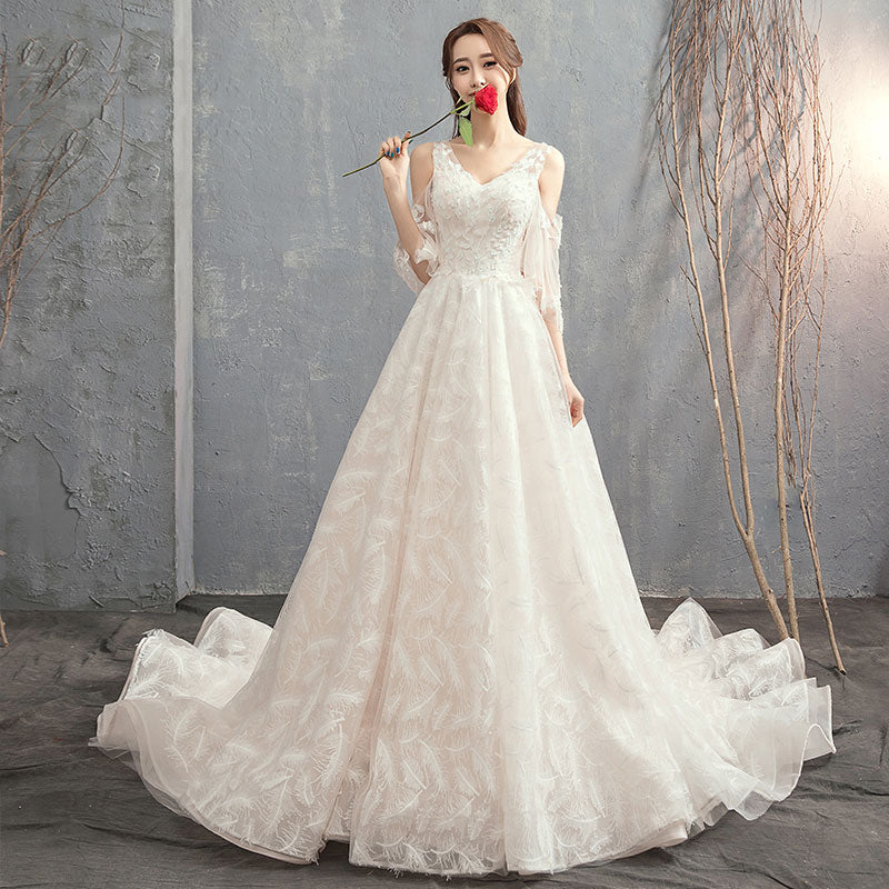 a line designer beaded applique wedding gowns wedding dresses with bow