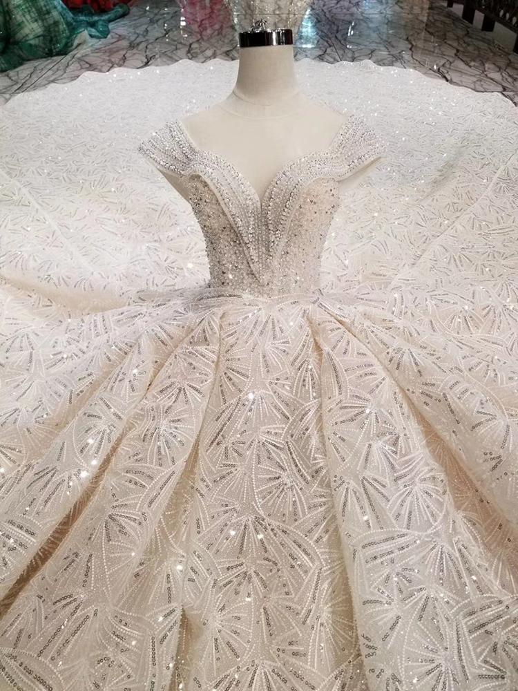 real high quality sexy deep v neck keyhole back wedding dress bridal gown - Image 3
