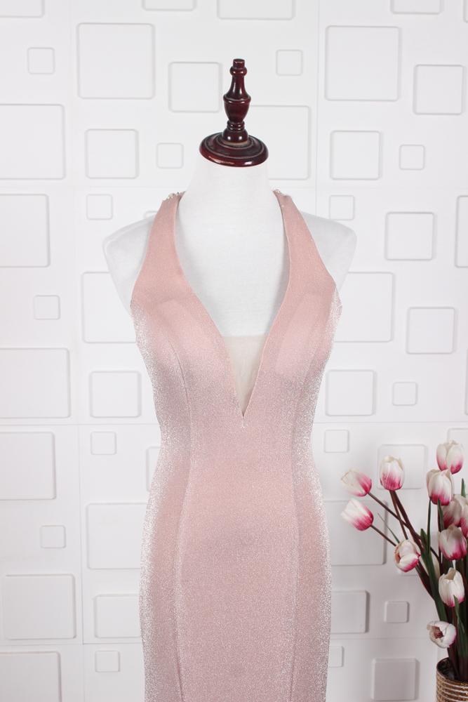 Luxury Deep V Neck Elegant Mermaid light purple evening gown - Image 5
