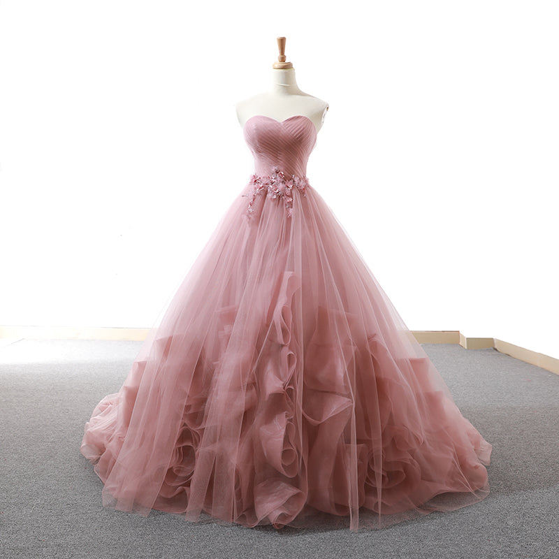 sweetheart ruffle pink lace dress patterns designer evening gowns dresses elegant evening party women vestidos fiesta - Image 3