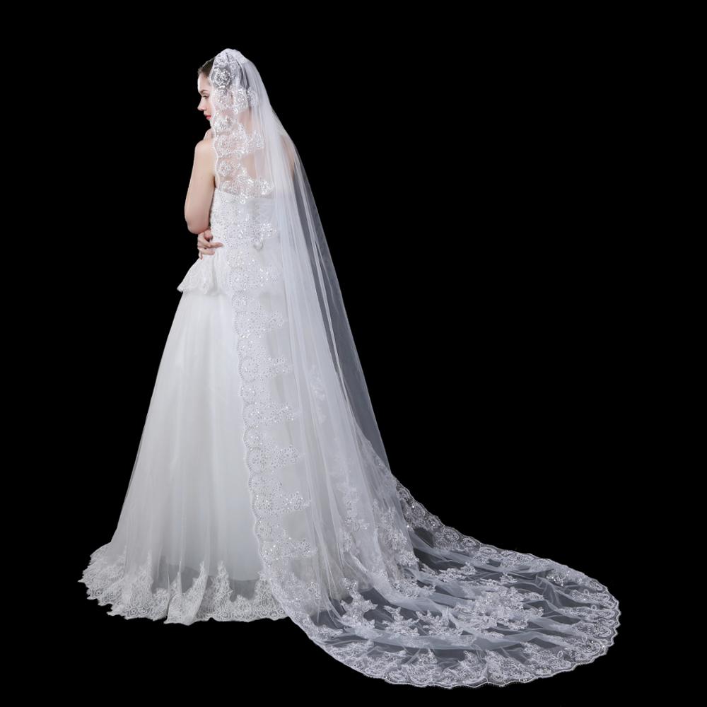 White bridal wedding veil