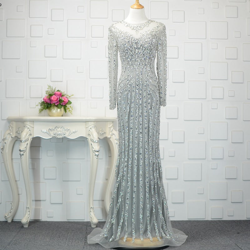 fashion design women luxurious dress long sleeve formal dresses