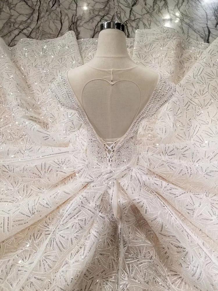real high quality sexy deep v neck keyhole back wedding dress bridal gown - Image 6