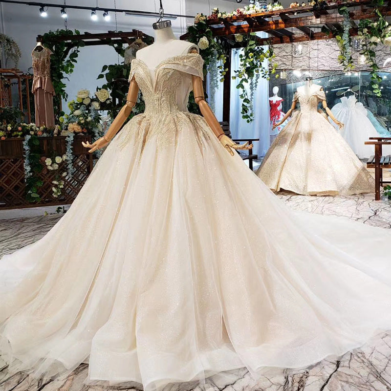 v-neck lace bridal gown lace up wedding dresses