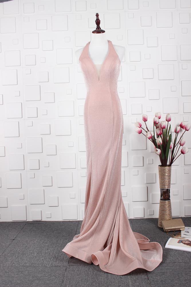 Luxury Deep V Neck Elegant Mermaid light purple evening gown - Image 6