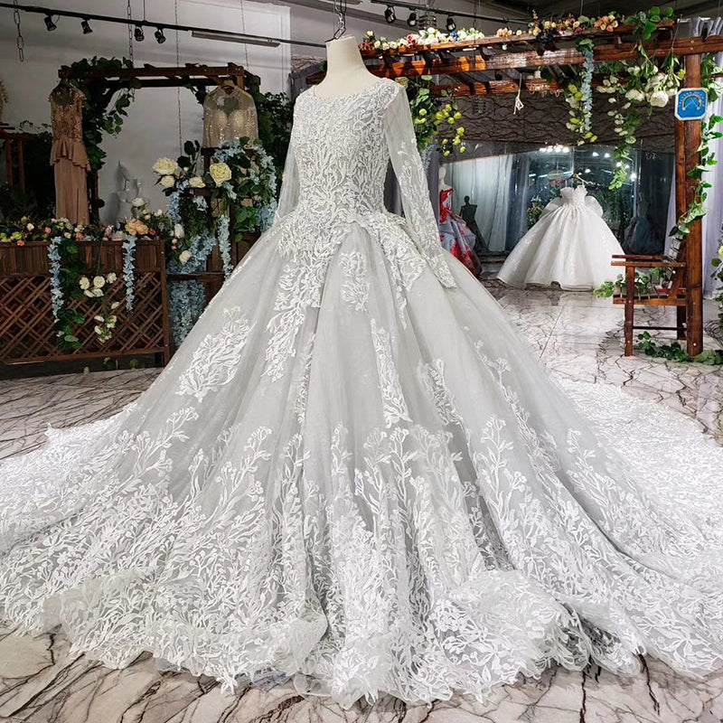 heavy applique pattern high quality wedding dress bridal gown