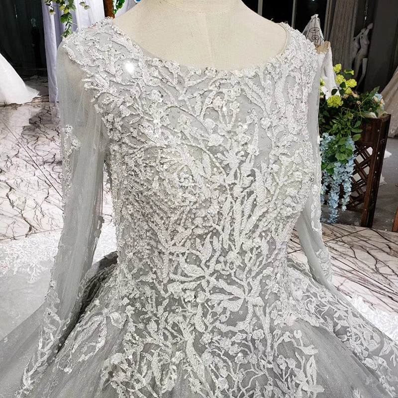 heavy applique pattern high quality wedding dress bridal gown - Image 6