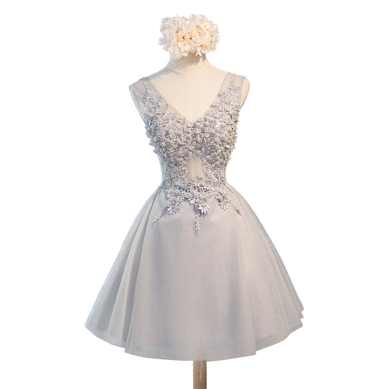 Real bridesmaid dresses short v-neck formal bridesmaid dresses - Image 2