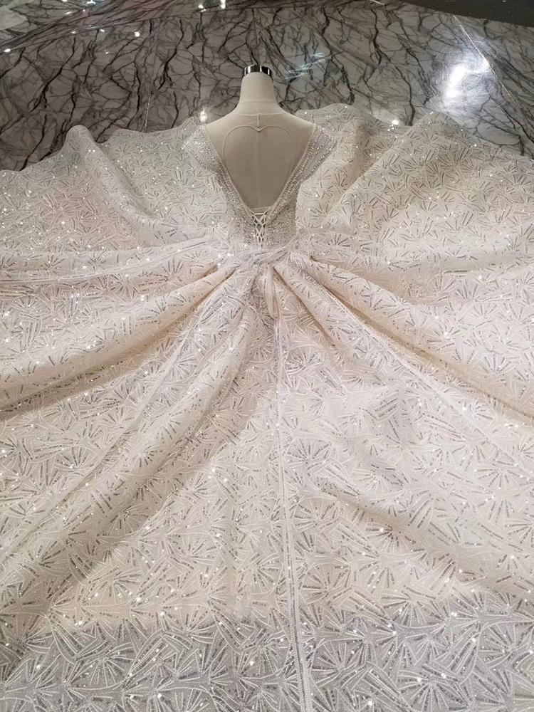 real high quality sexy deep v neck keyhole back wedding dress bridal gown - Image 7