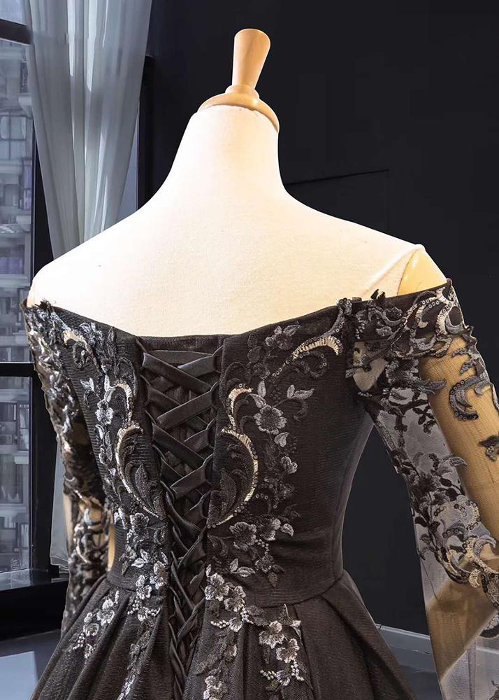 Black Prom Dress Evening Dresses 2019 Party Wear Gowns for Ladies V Neck Women Dresses - Image 6