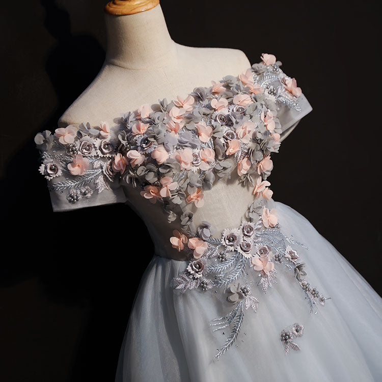 3d flower luxury fashion girls elegant women dresses evening off shoulder sexy evening dress - Image 5