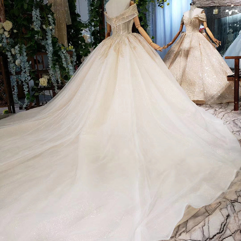 v-neck lace bridal gown lace up wedding dresses - Image 5