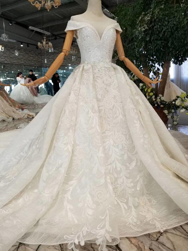 wedding dress short sleeves ball gowns with long veil - Image 5