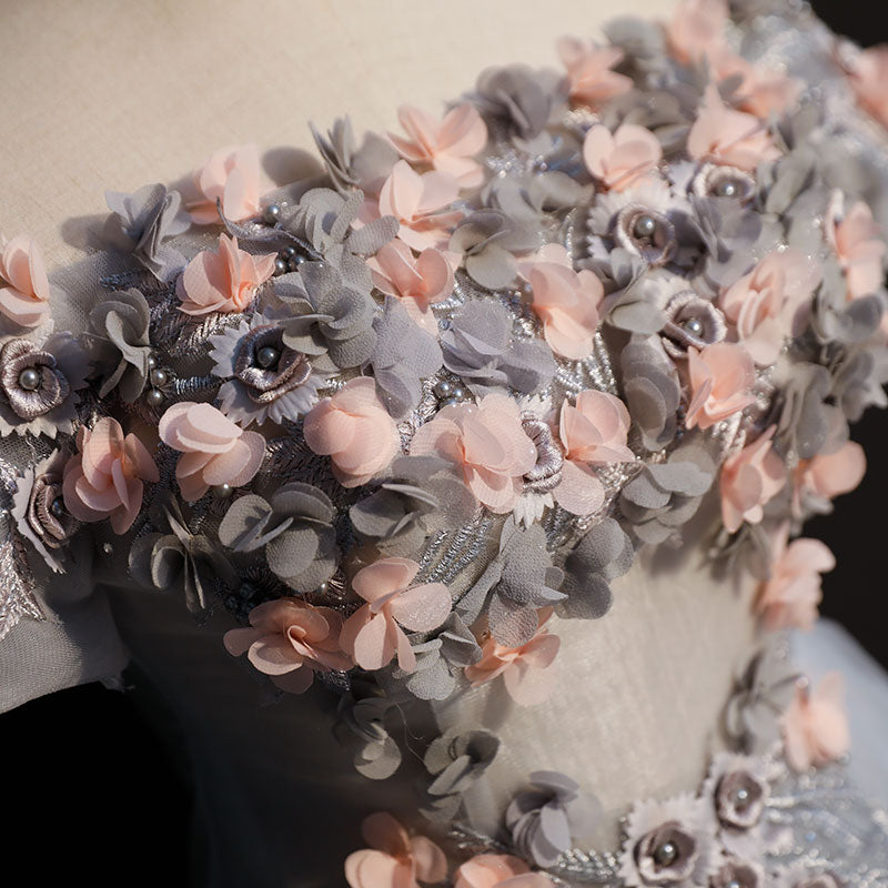 3d flower luxury fashion girls elegant women dresses evening off shoulder sexy evening dress - Image 6