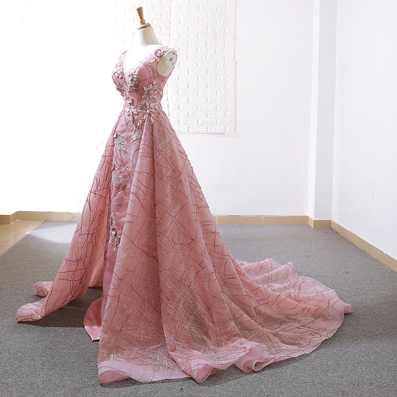 luxury ladies open leg sexy prom dresses sequin flower pattern evening dress - Image 5
