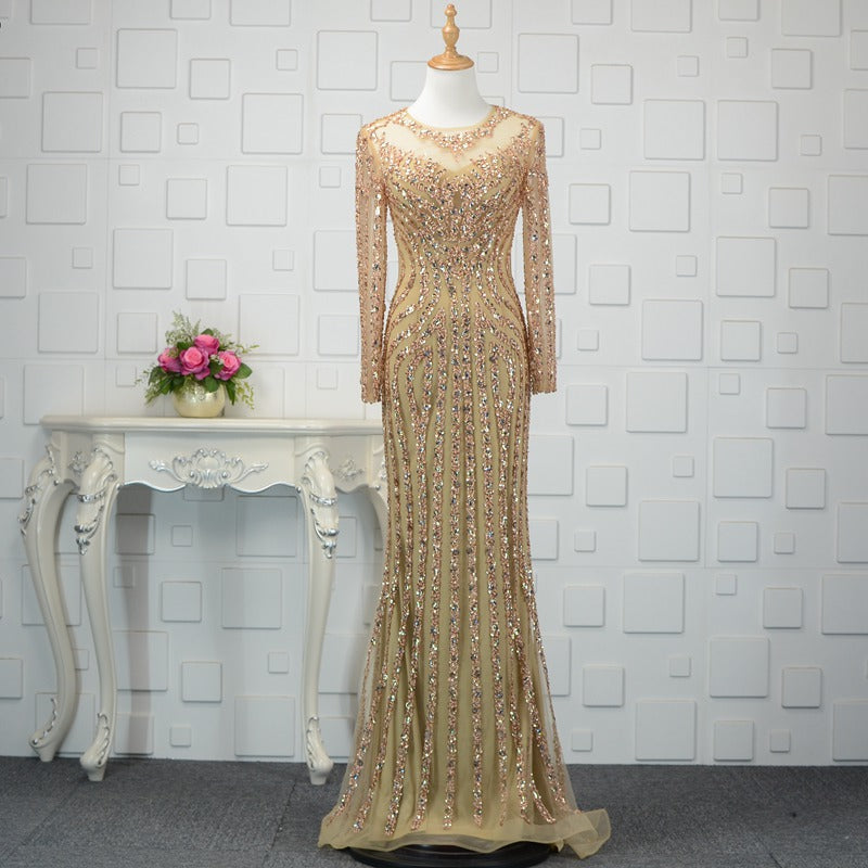 fashion design women luxurious dress long sleeve formal dresses - Image 2
