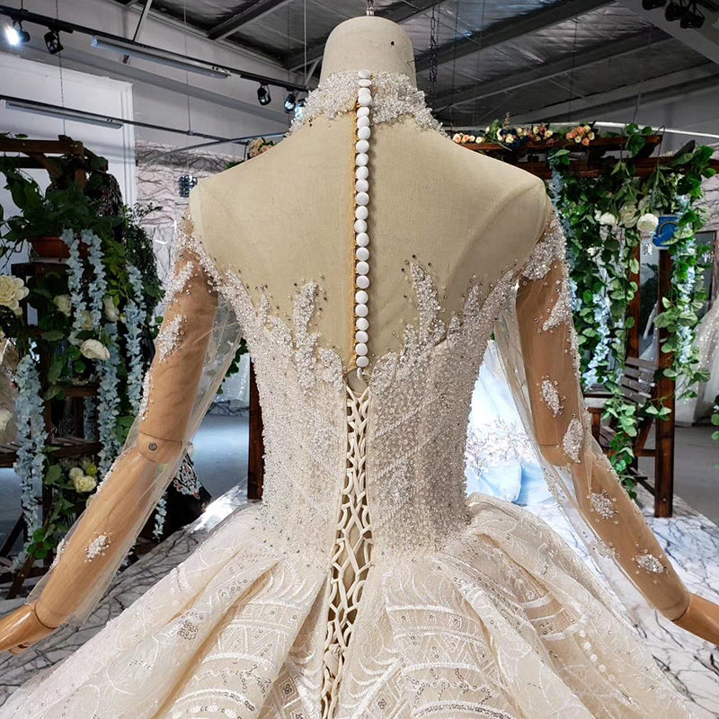 Modern Sweetheart Wedding Gown High Neck Bride Dresses - Image 5