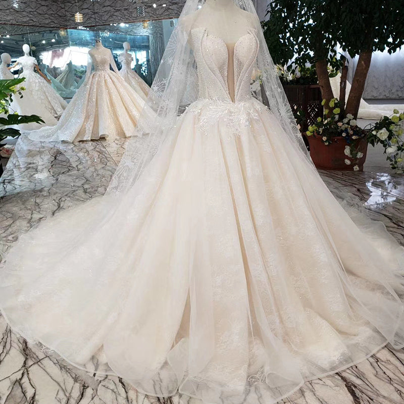 Special strapless Wedding Dress with wedding veil backless handmade beach bridal dress wedding gown A-line Bohemian dress