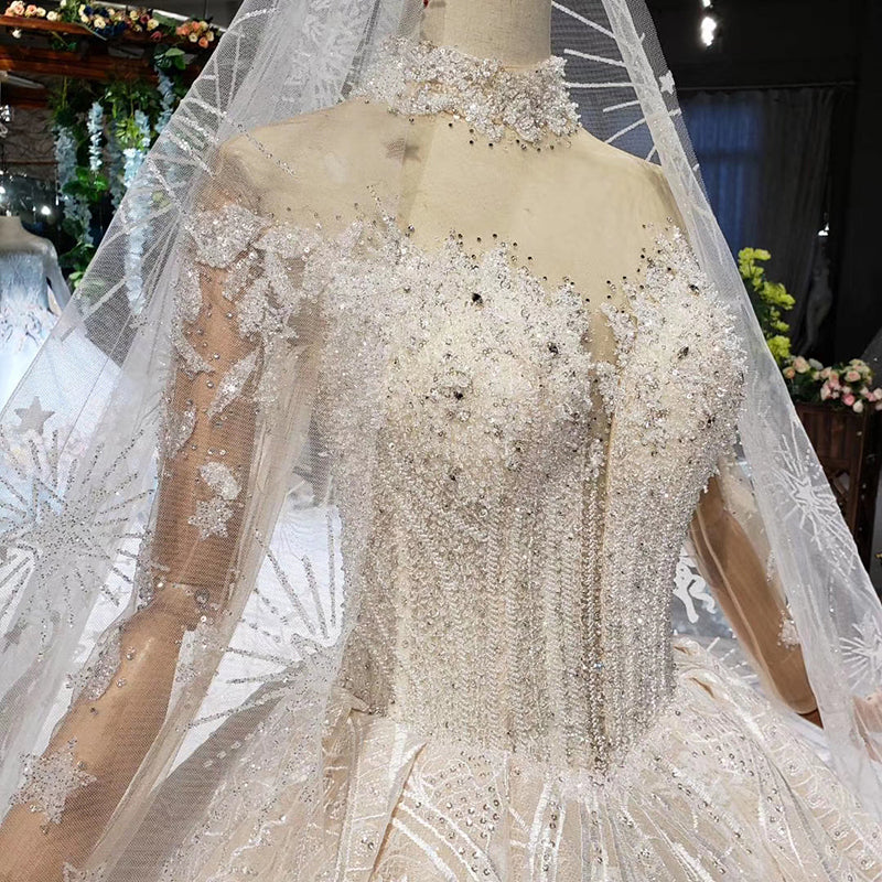 Modern Sweetheart Wedding Gown High Neck Bride Dresses - Image 4