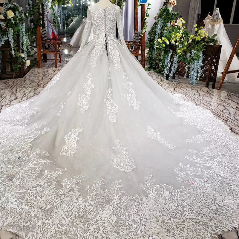 heavy applique pattern high quality wedding dress bridal gown - Image 3