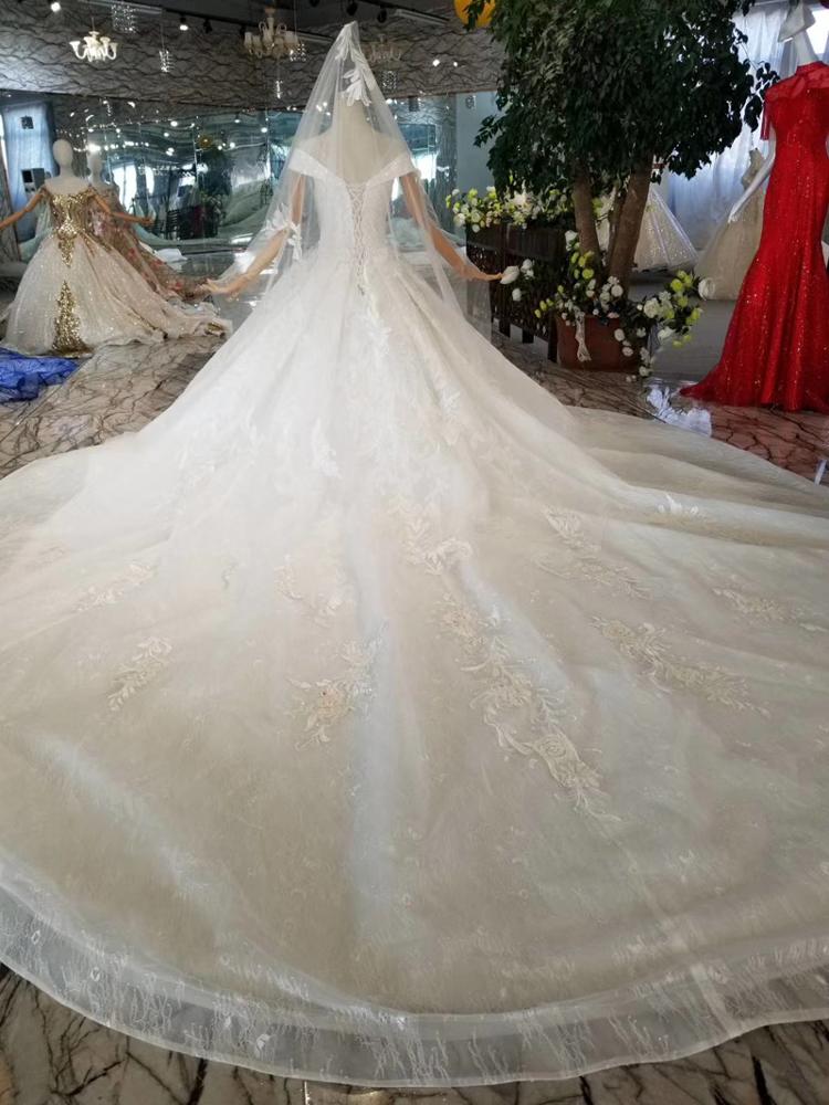wedding dress short sleeves ball gowns with long veil - Image 6