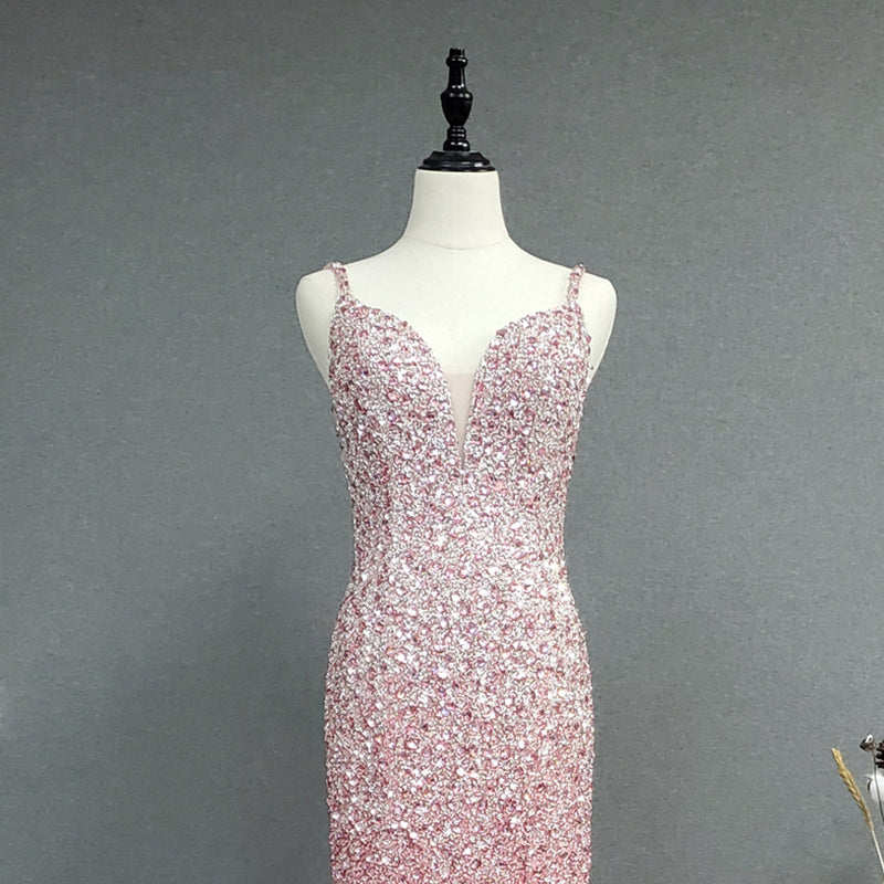 Rose Gold Women Celebrity Prom Dresses Party Maxi Evening Dress - Image 4
