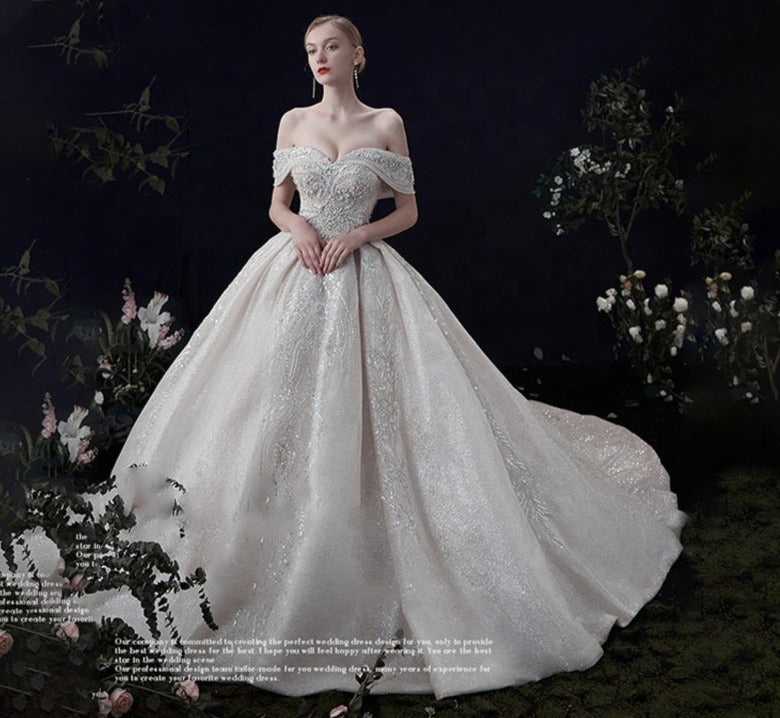 Women Fashion Beading Sequin Lace Fabric For Wedding Dress
