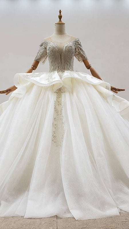 Princess Women Elegant Luxury Wedding Dress Ball Gown For Bride - Image 2