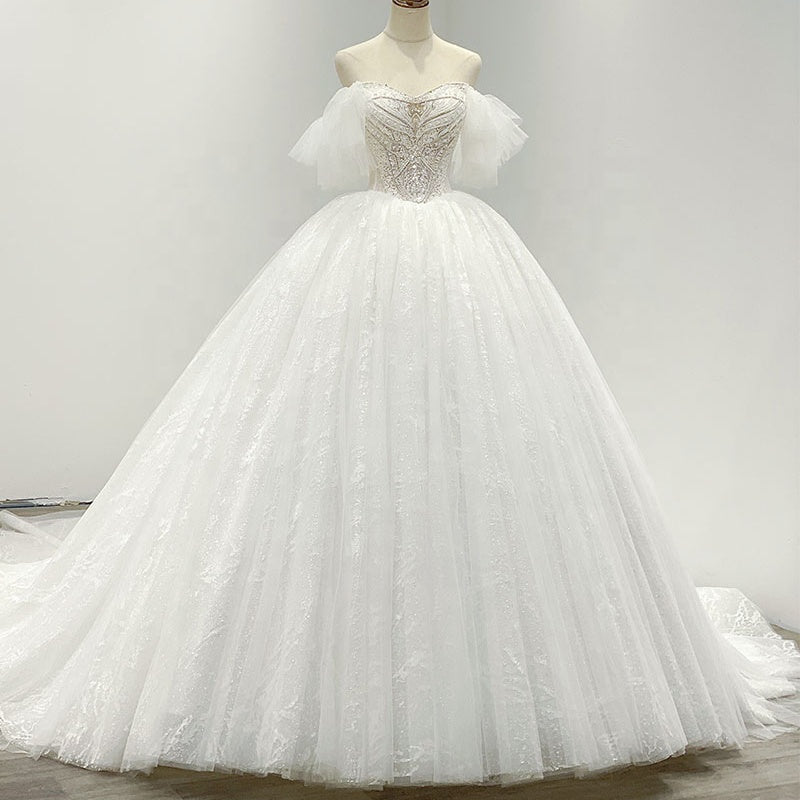 2022 New Look Latest Design Bridal Wedding Lace Sexy Princess Dress