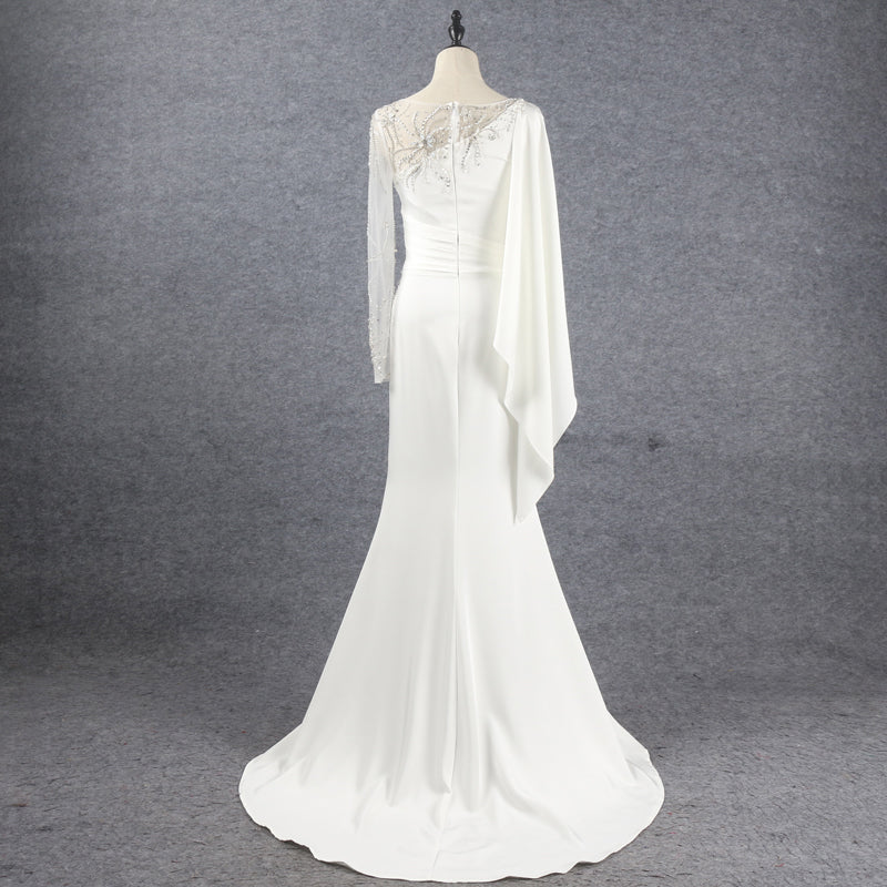 2022 Women'S New Evening Dress Long Sleeve Elegant Simple Light Luxury Long Dress Party Dress - Image 4