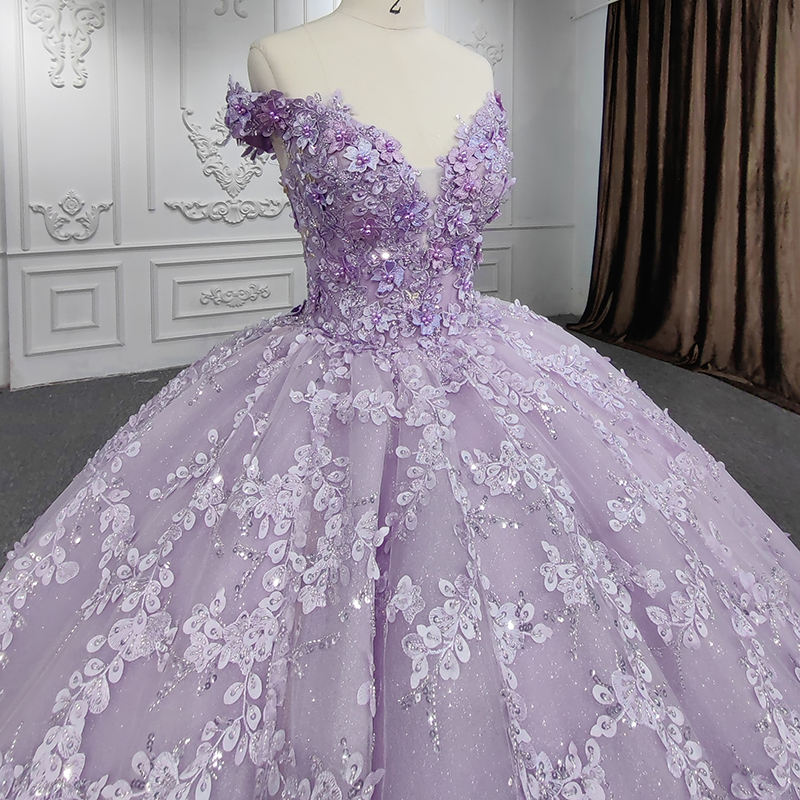 Embroidery Applique Sequin Fabric Evening Formal Women Party Dress