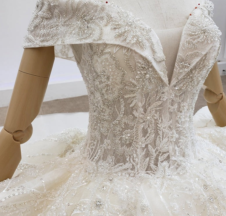 Custom Hand Made Lace Beading New Design Wedding Dress - Image 7