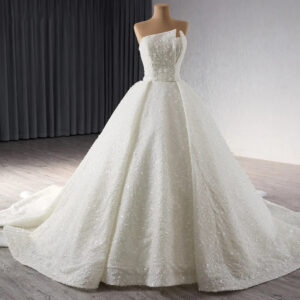 New Maxi Trailing Handmade Pearl Retro Lace Bridal Gown Plus Size Elegant Wedding Dress