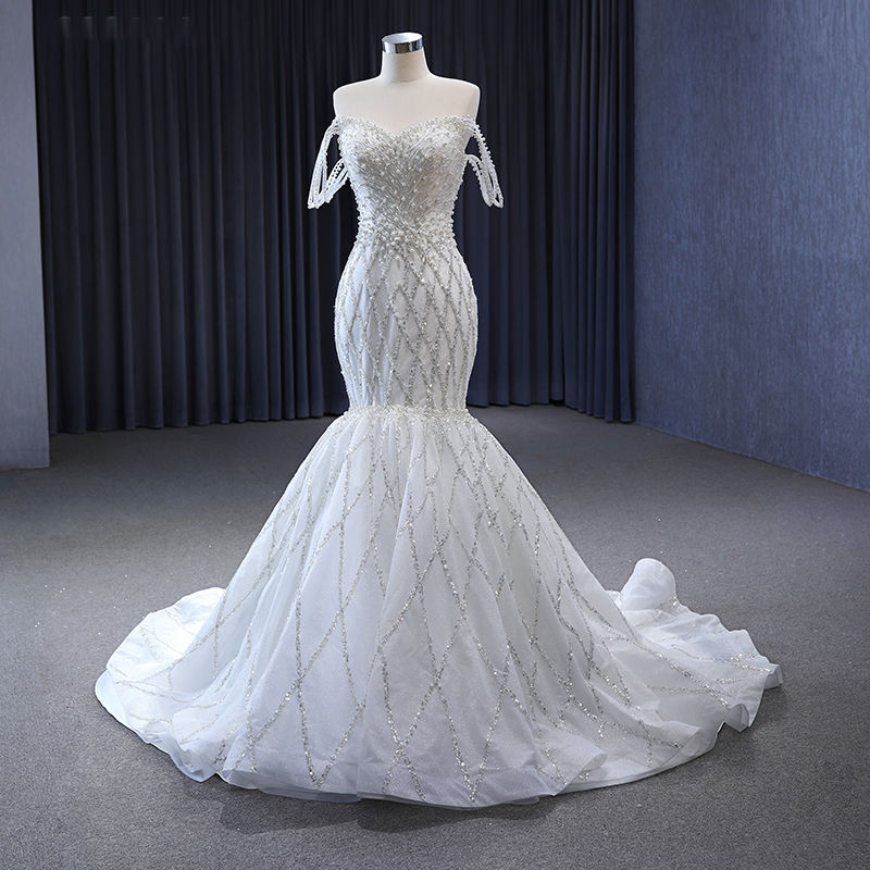 Elegant Floor-length Bride white Party Mermaid collection set Formal corset bridesmaid Wedding dress - Image 7