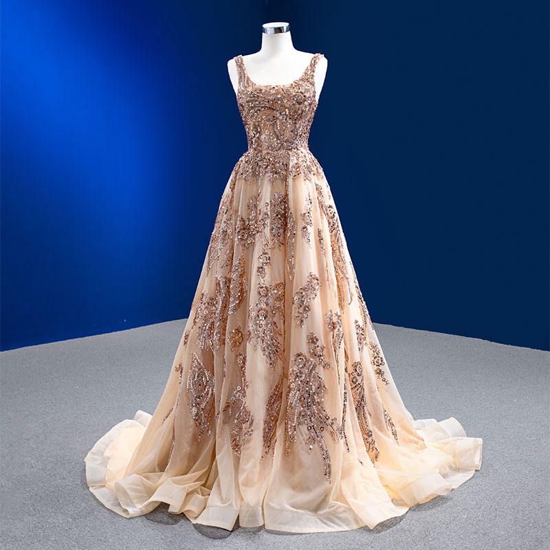 Ladies Lace Sequin Ball Gown Elegant Off Shoulder Evening Dress